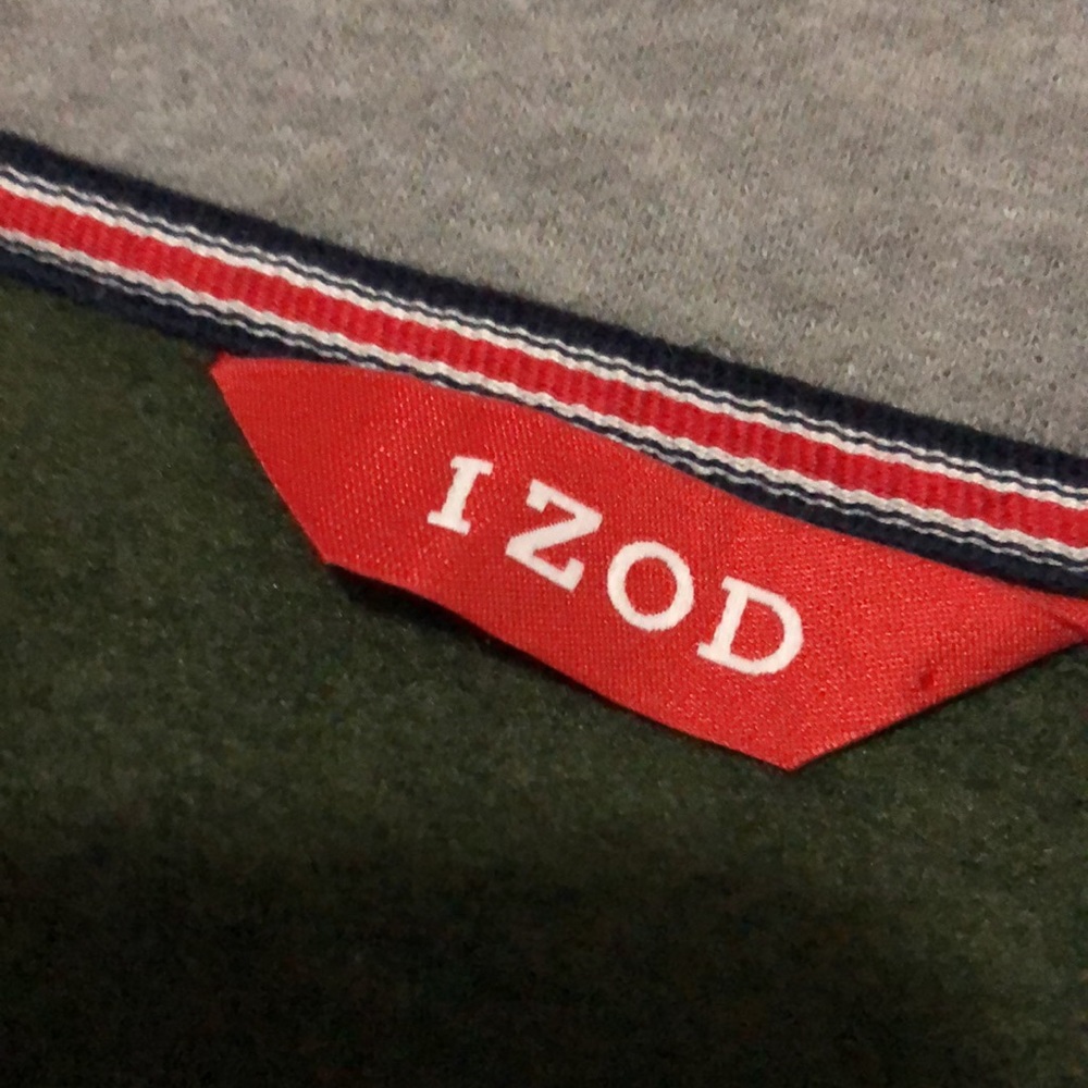 EUC Mens Izod 1/4 Zip Sweatshirt-Sz L-Forest Green-Cotton Blend - Picture 7 of 14